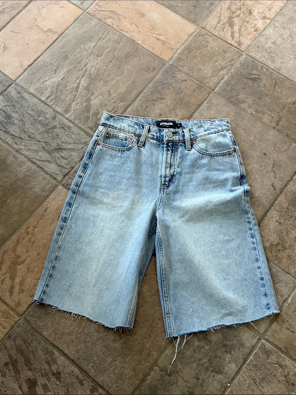 Rsq Light Blue Denim Bermuda Shorts